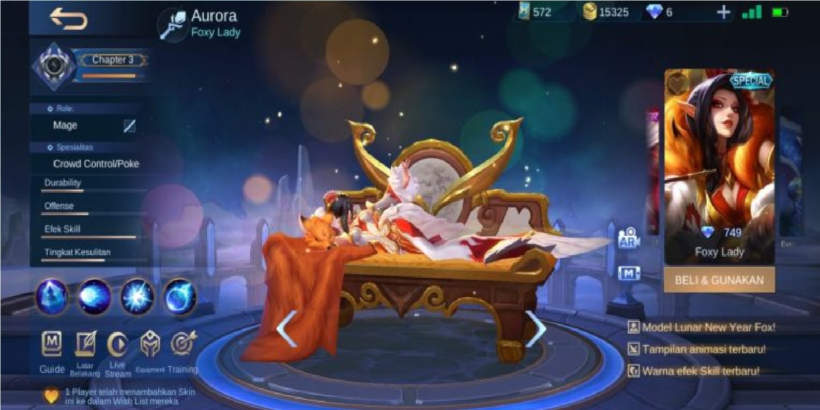 Фокси леди. Aurora Foxy Lady Skin. Кристалл Авроры mobile Legends.