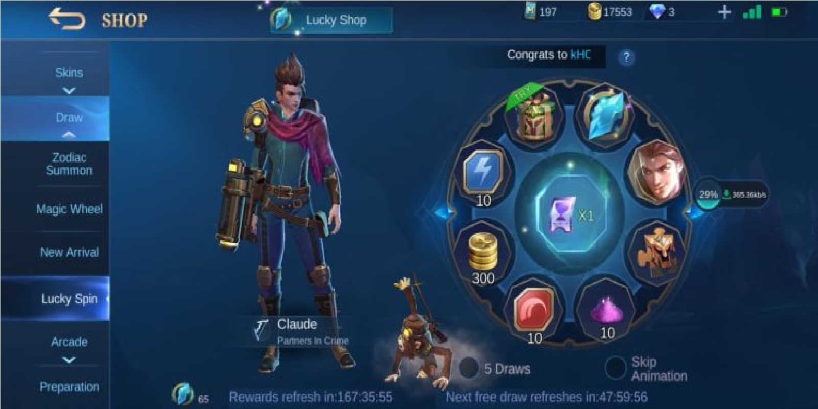 Lucky Spin Tricks for Claude Hero Free Mobile Legends (ML) Esports