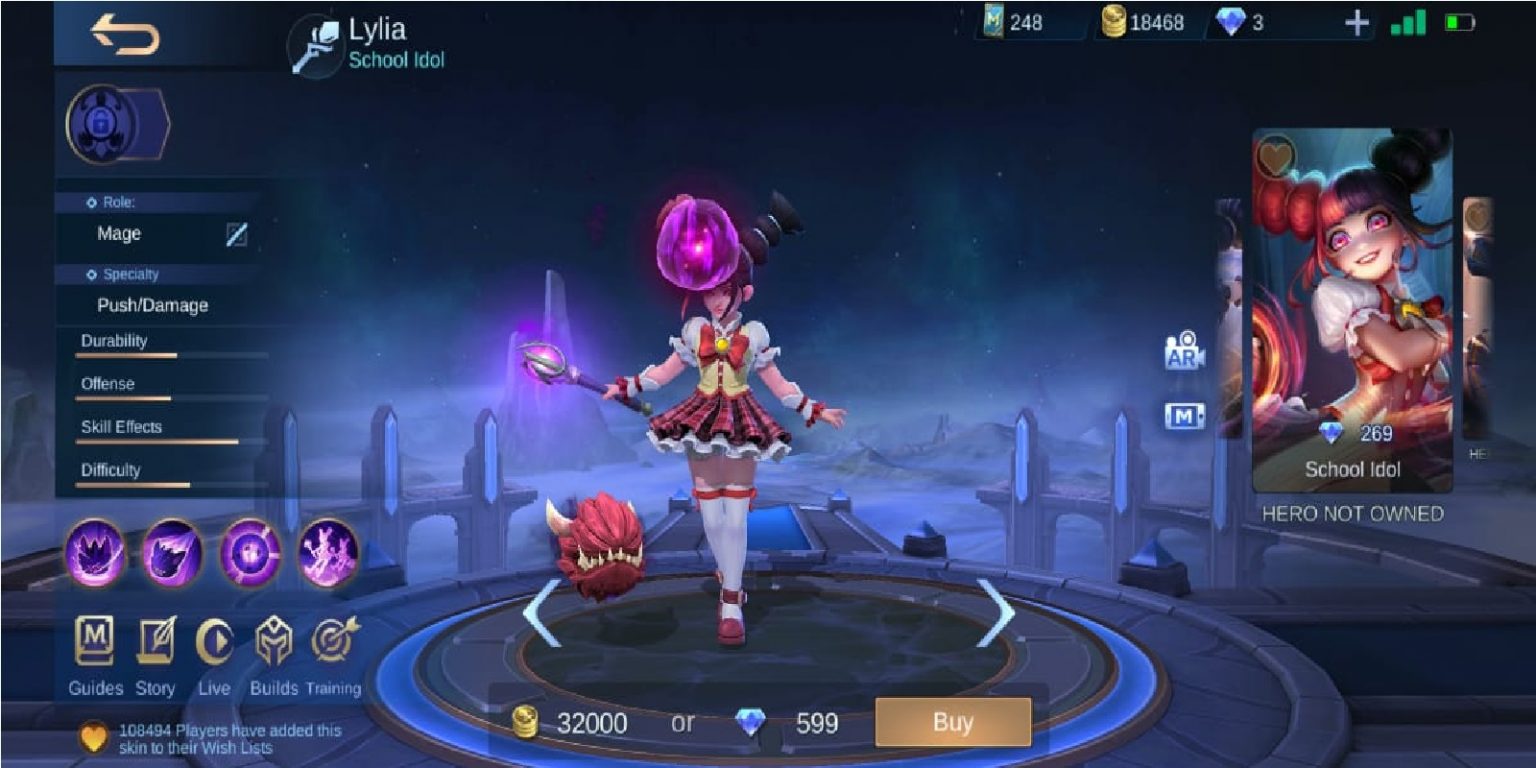 4 Skins Owned by Lylia in Mobile Legends (ML) - Esports