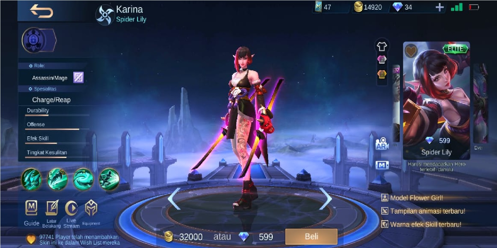 8 Skins Owned By Karina di Mobile Legends (ML) - Esports