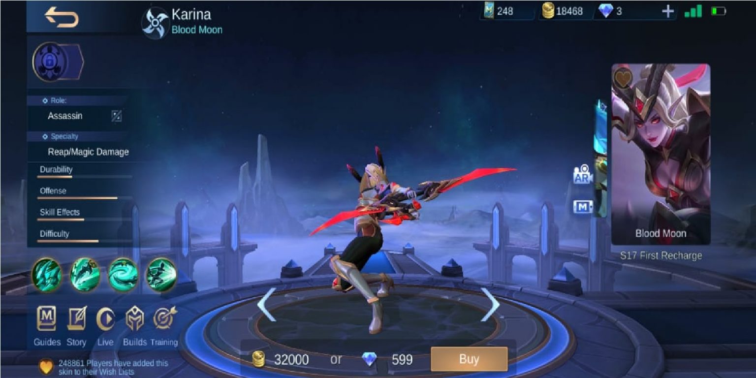 8 Skins Owned By Karina di Mobile Legends (ML) - Esports