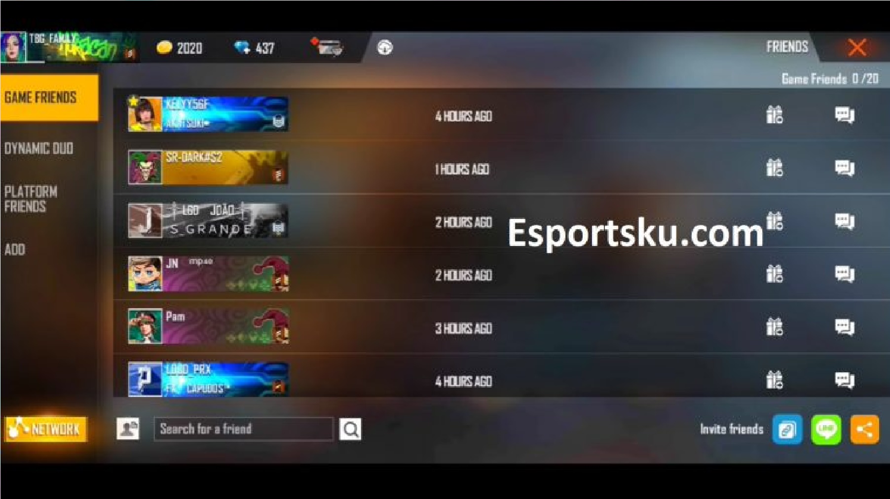 New Friend List Interface In Free Fire Ff Latest Update Esports