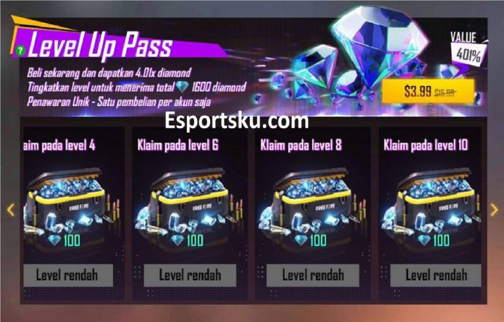 free fire level up pass buy online