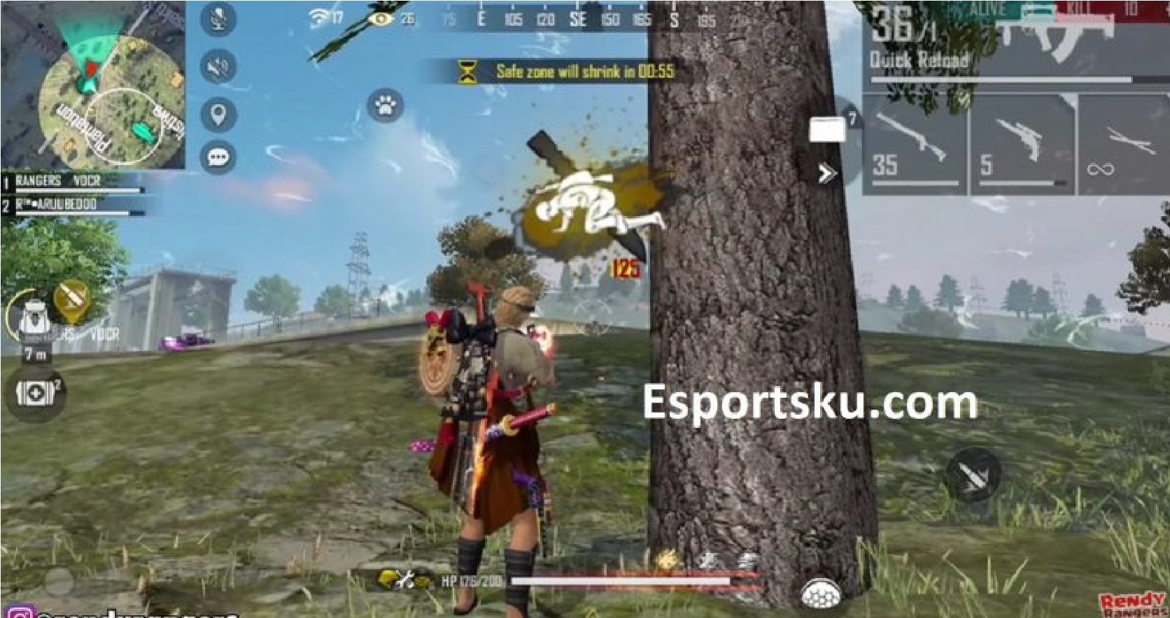 left shoot button