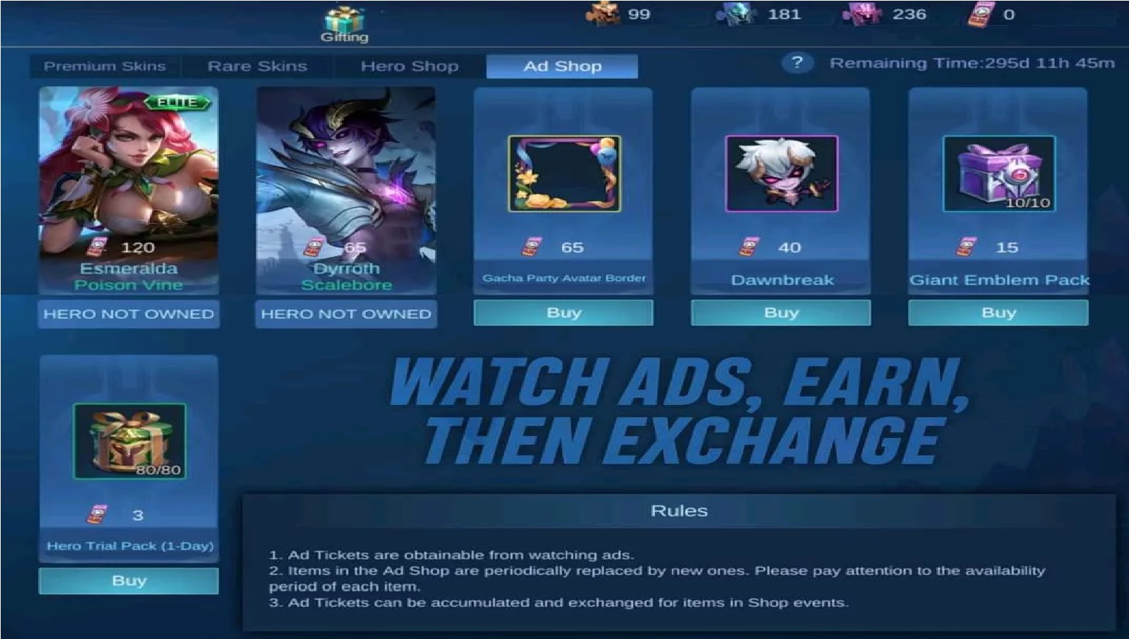 Moonton Releases Ad Shop Feature With Free Skins In Mobile Legends Ml