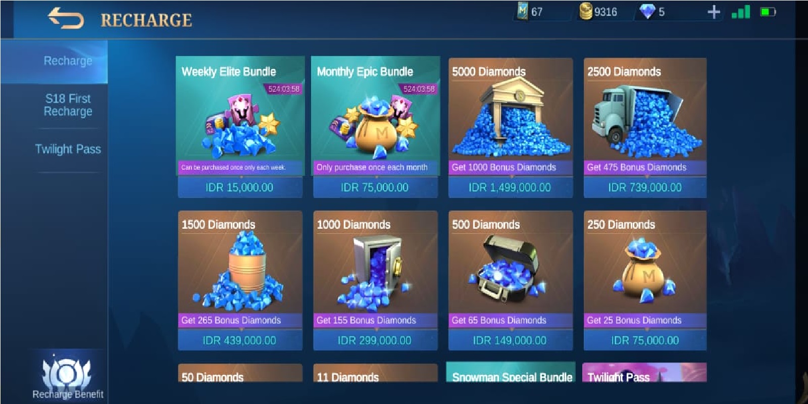 This is the contents of the Weekly Elite Bundle in Mobile Legends (ML