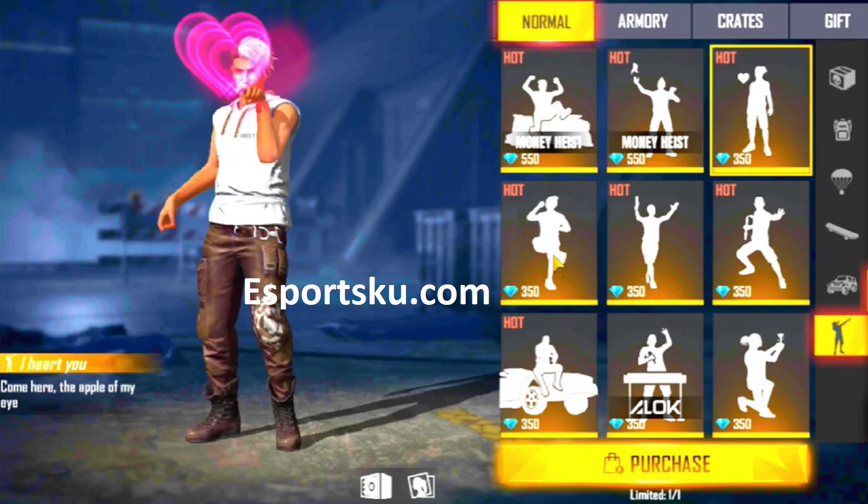 How to Get Emote I Heart You Free Fire (FF) - Esports