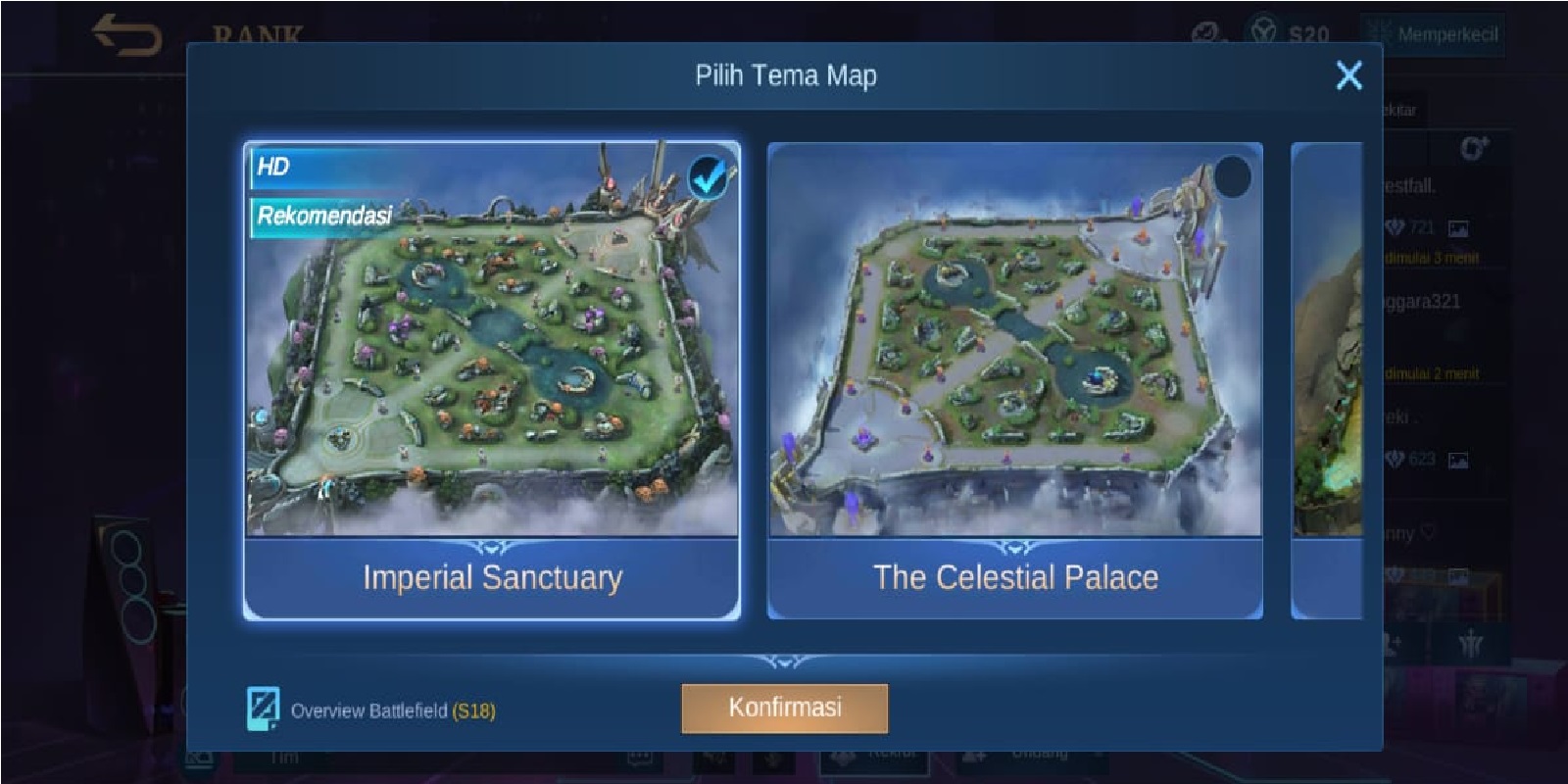 These are the names of 3 maps in Mobile Legends (ML) - Esports