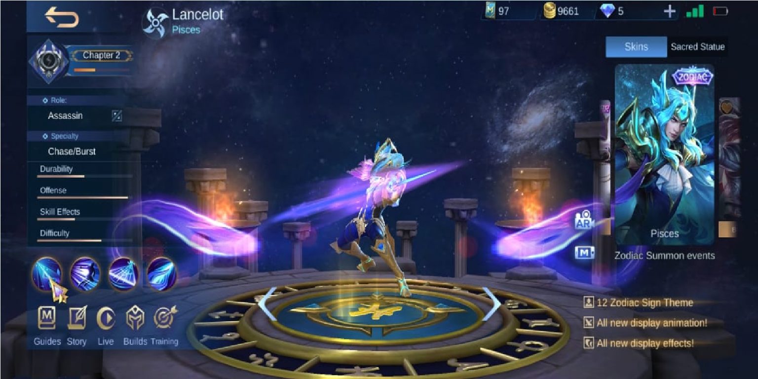 Price Of Zodiac Pisces Lancelot Skin Mobile Legends (ML) | Esports