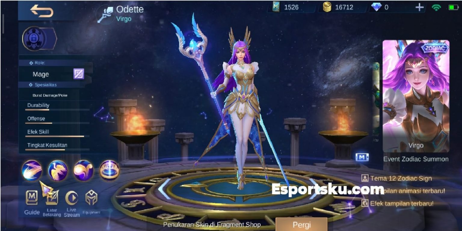 Price & How To Get Odette Virgo Skin Zodiac Mobile Legends (ML)   Esports