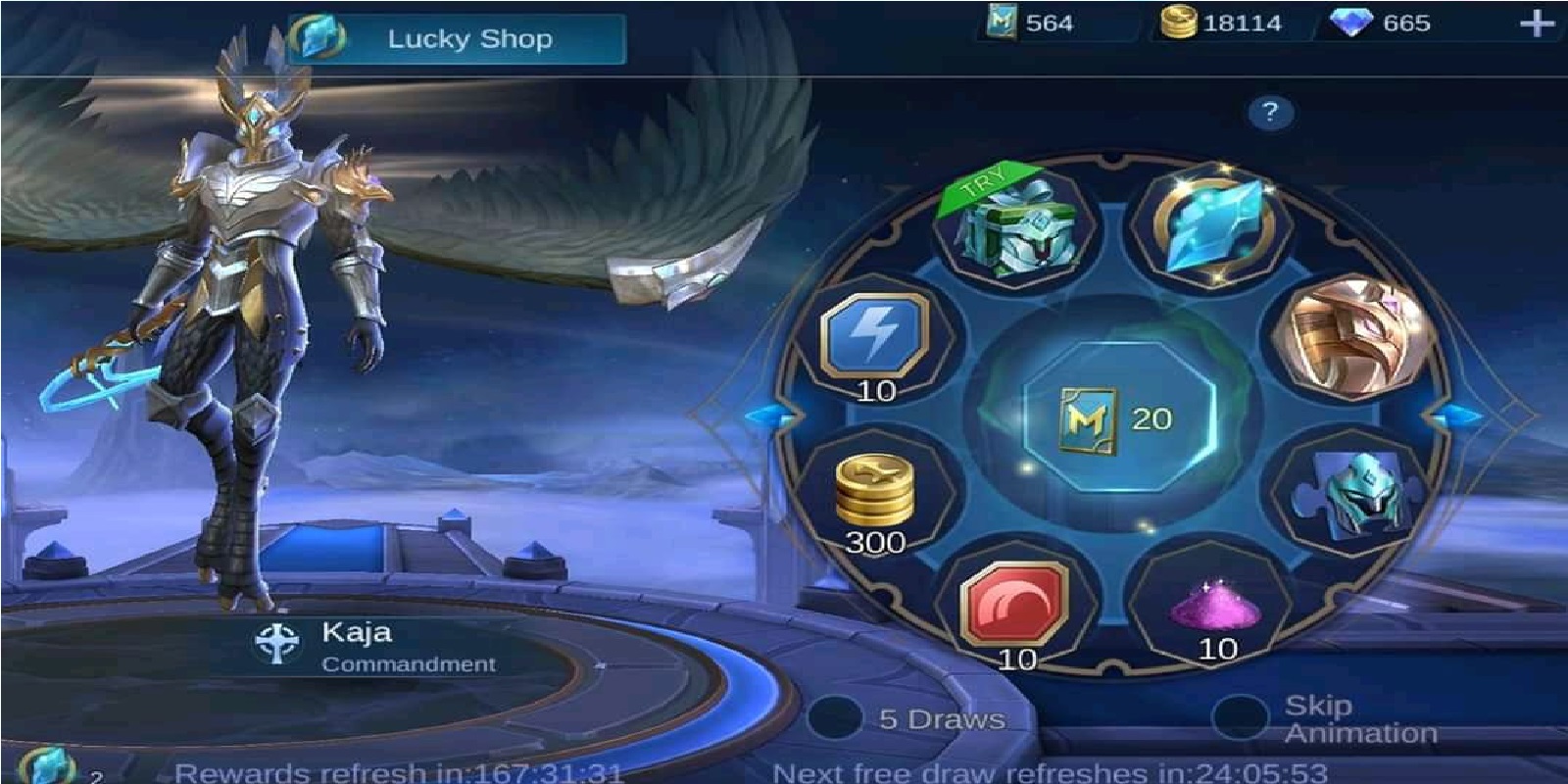 Tips and Tricks Lucky Spin For Free Kaja Commandment Skin Mobile ...