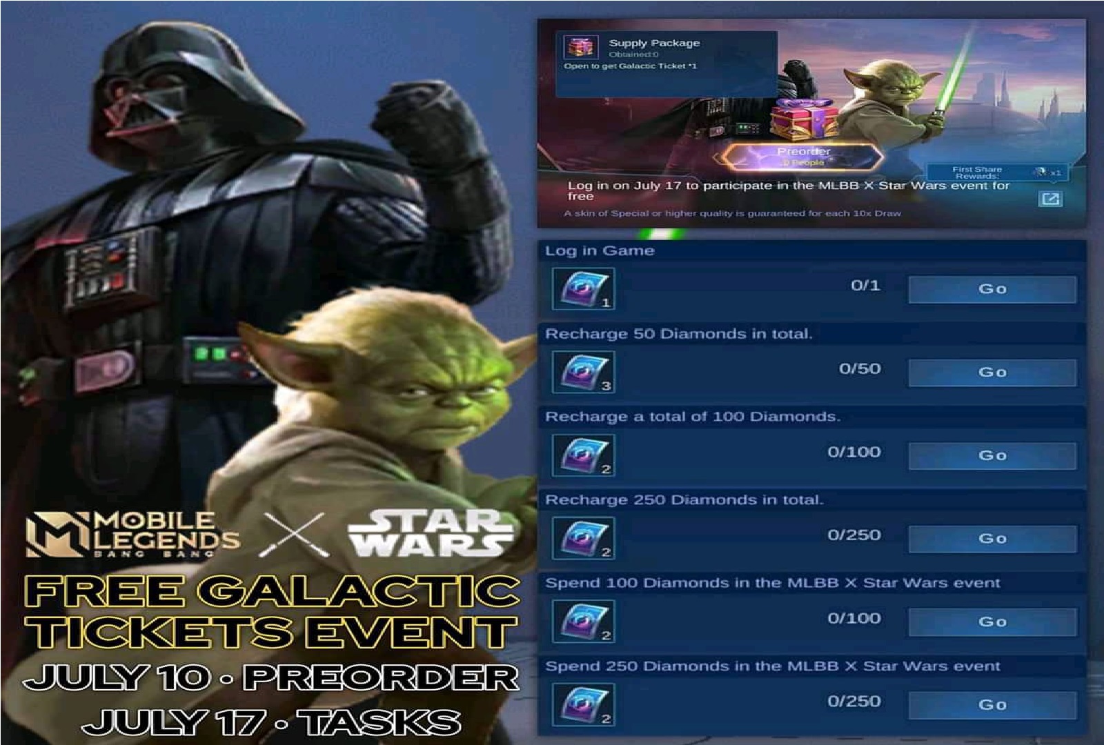 How to Get Galactic Tickets Event MLBB X Star Wars Mobile Legends (ML