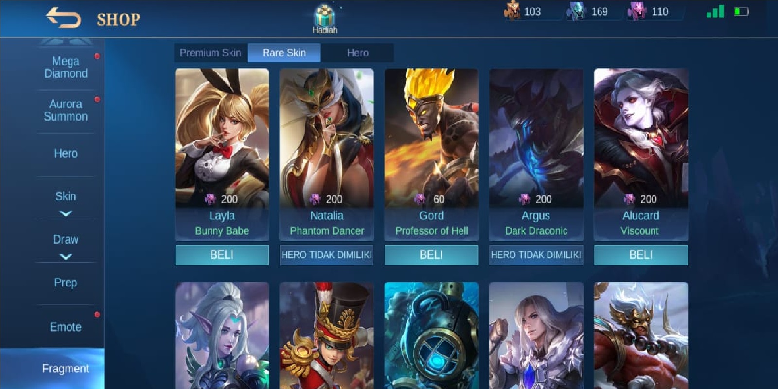 Update Hero & Skin Fragment Shop Mobile Legends (July 21, 2021) (ML