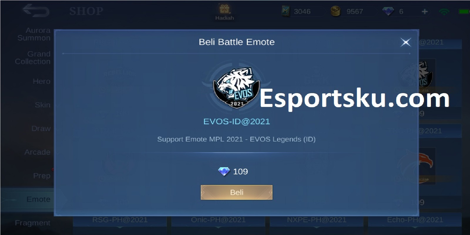 Battle Emote Evos Mobile Legends (ML), Here's How To Get It! Esports
