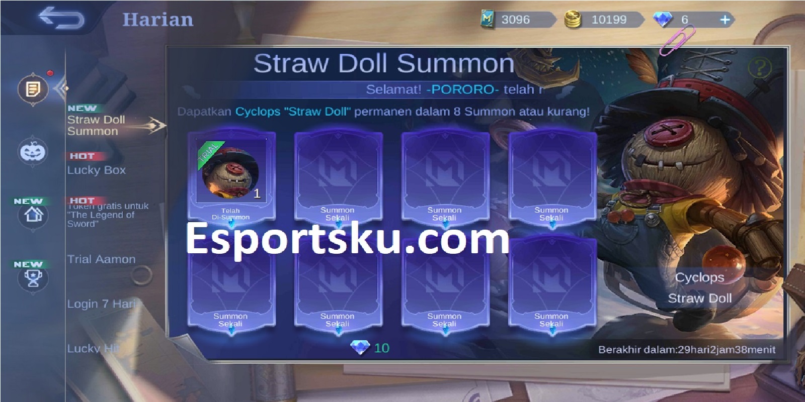 How to Get Cyclops Straw Doll Skin Mobile Legends (ML) Esports