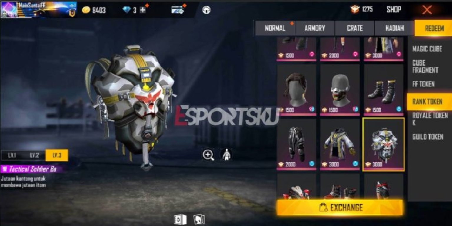 How to Get Tactical Soldier Free Fire Backpack Skin (FF) Esports