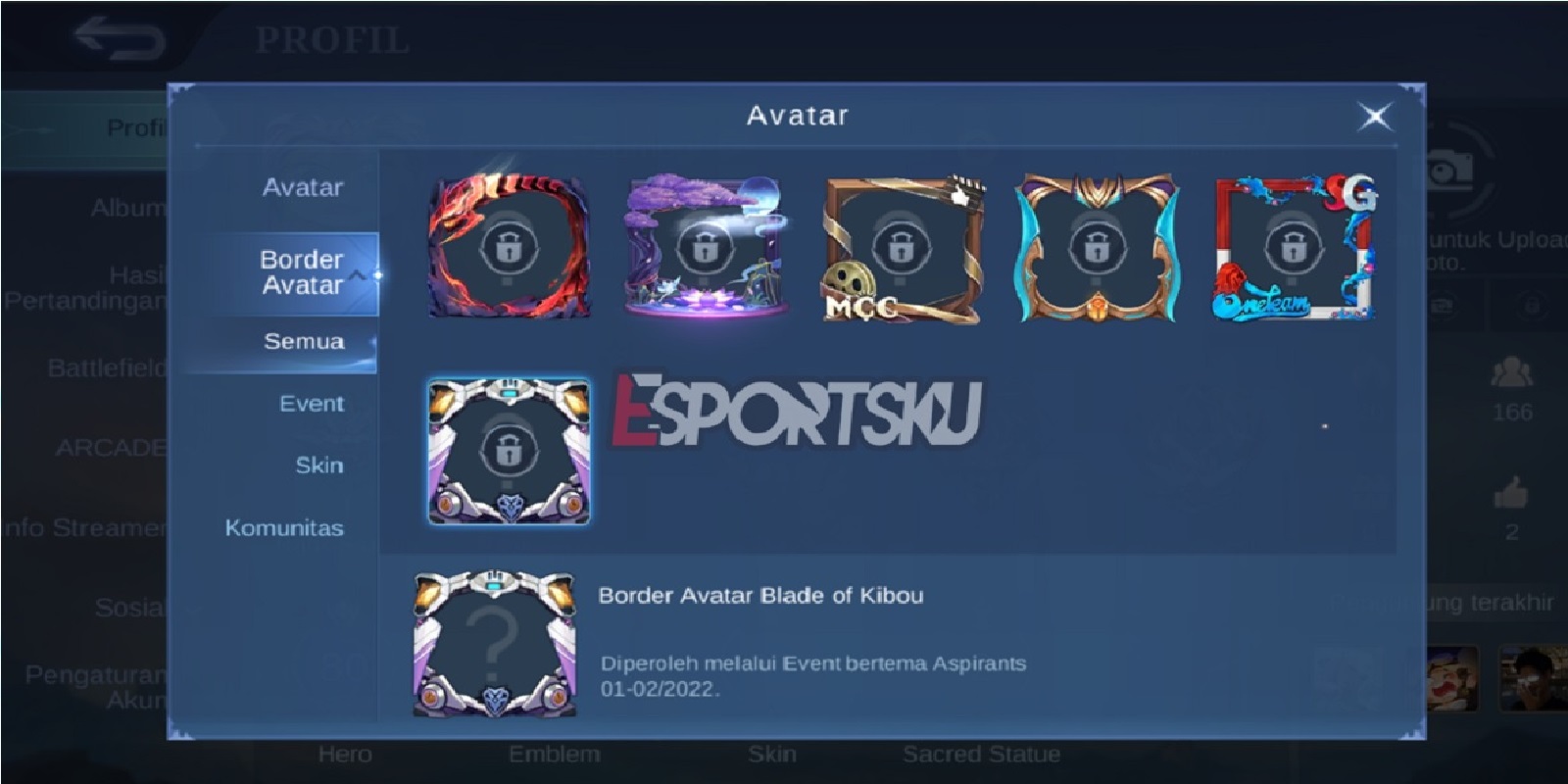 How to get the Blade Of Kibou Avatar Border in Mobile Legends (ML