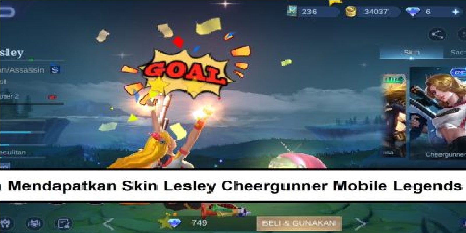 How To Get Lesley Cheergunner Skin Mobile Legends (ML)   Esports