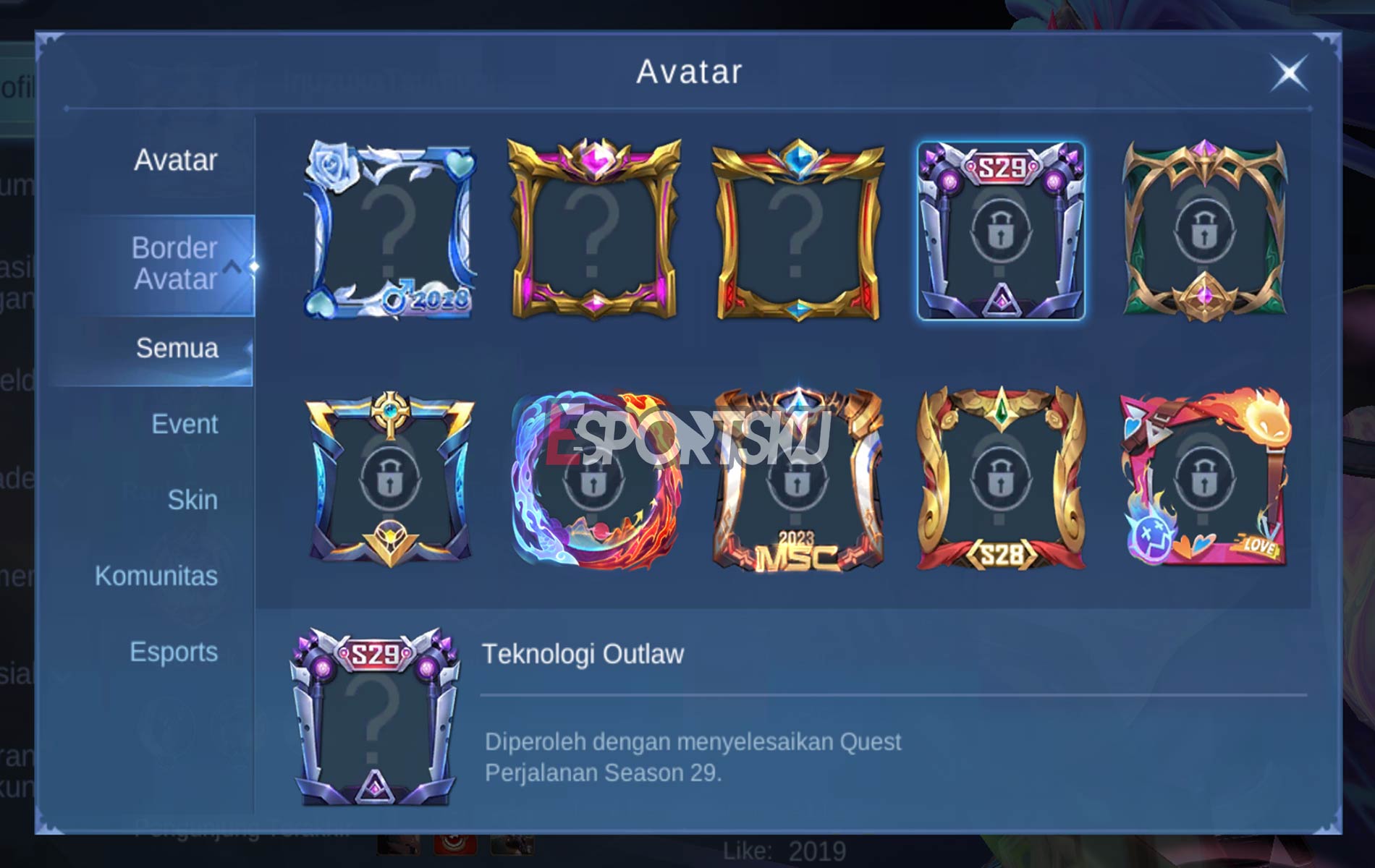 5 Ways To Get Border Avatar Technology Outlaw Mobile Legends (ML) - Esports