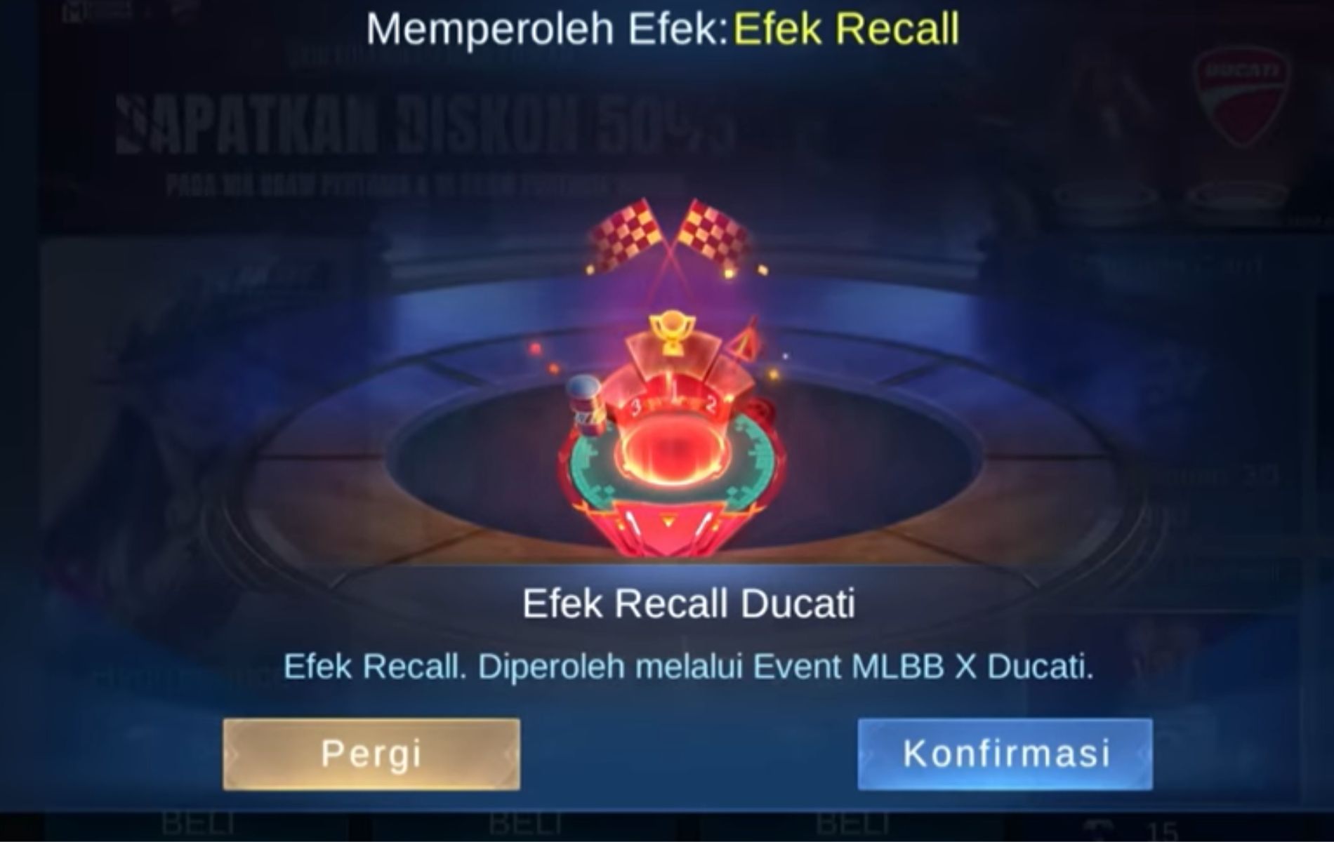 Drop Rate Recall Effect Ducati Mobile Legends ML Esports drop-rate-recall-effect-ducati-mobile-legends-ml-esports